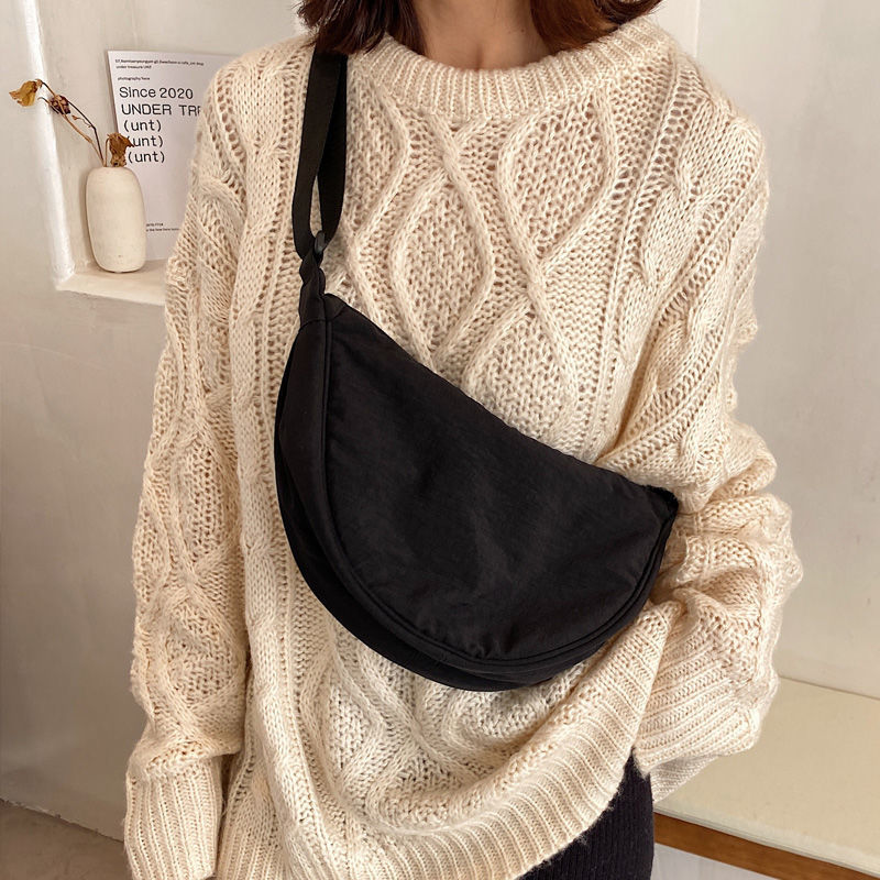 Simple Design Women's Messenger Bag Fashion Ladies Nylon Hobos Small