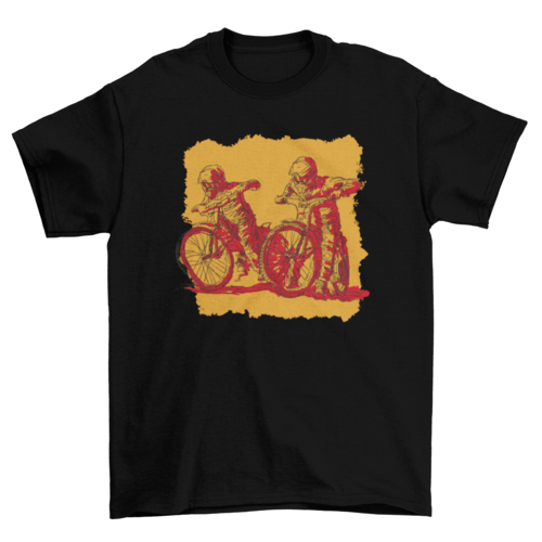 People in race bikes t-shirt design