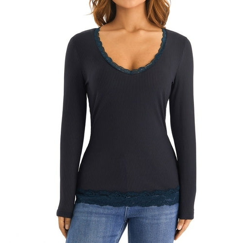 Vintage Lace Patchwork Cute Cotton Tshirts Women Fashion Button Slim