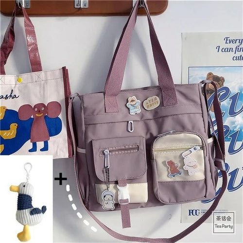 Waterproof Canvas Women Handbags Shoulder Bags Nylon Ladies Tote