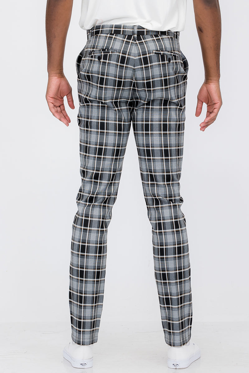 Plaid Slim Fit Trouser Pants SR012