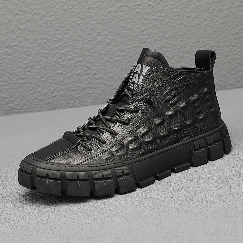 UrbanEdge™ – Men’s High-Top Leather Boots with Warm Lining