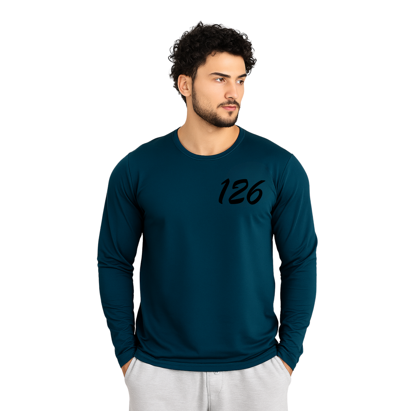 T-Shirt For Men, D0-126 (Size S, Blue)