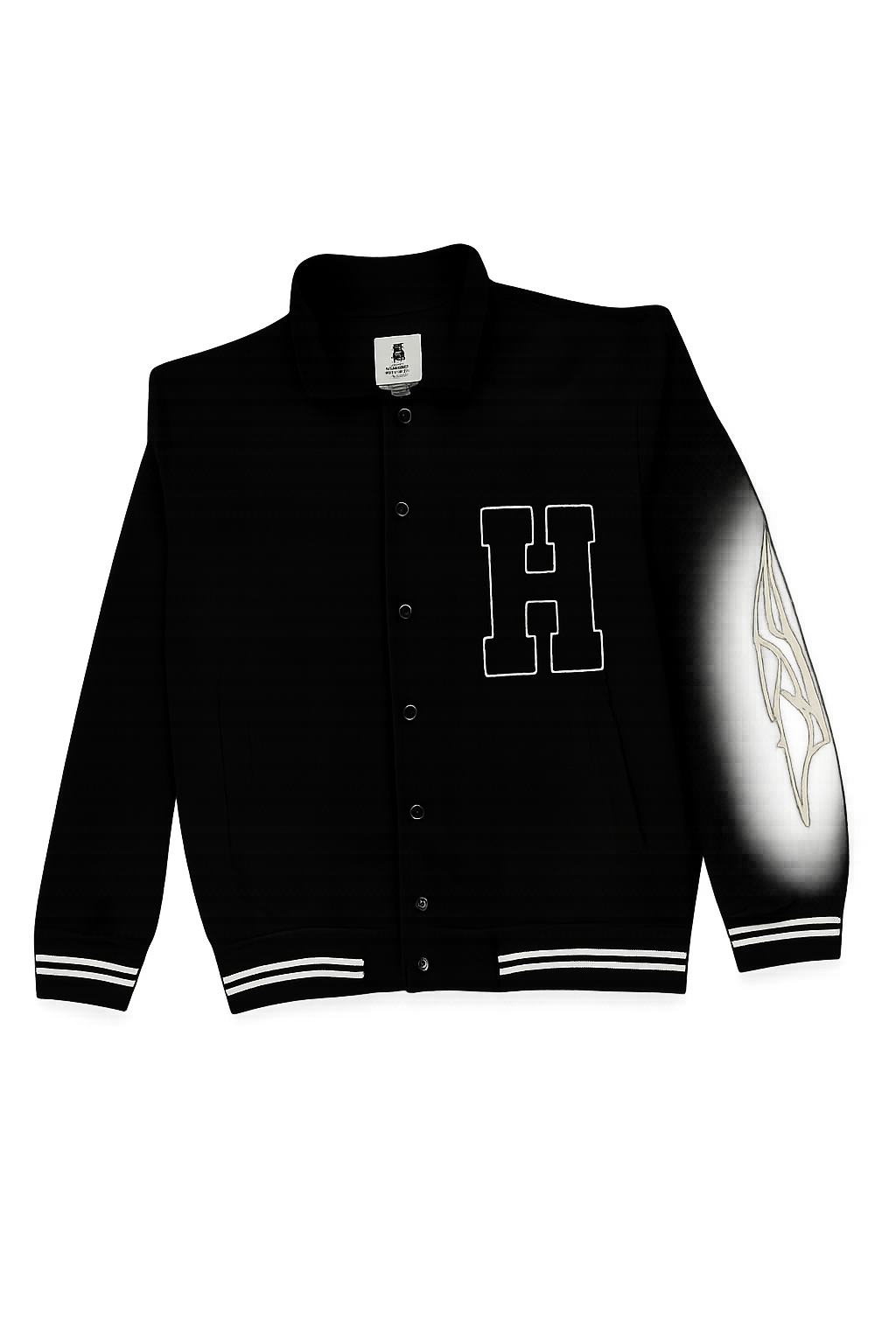 Men’s Varsity Jacket – Purple Body with White Sleeves, “HEW FTISH”