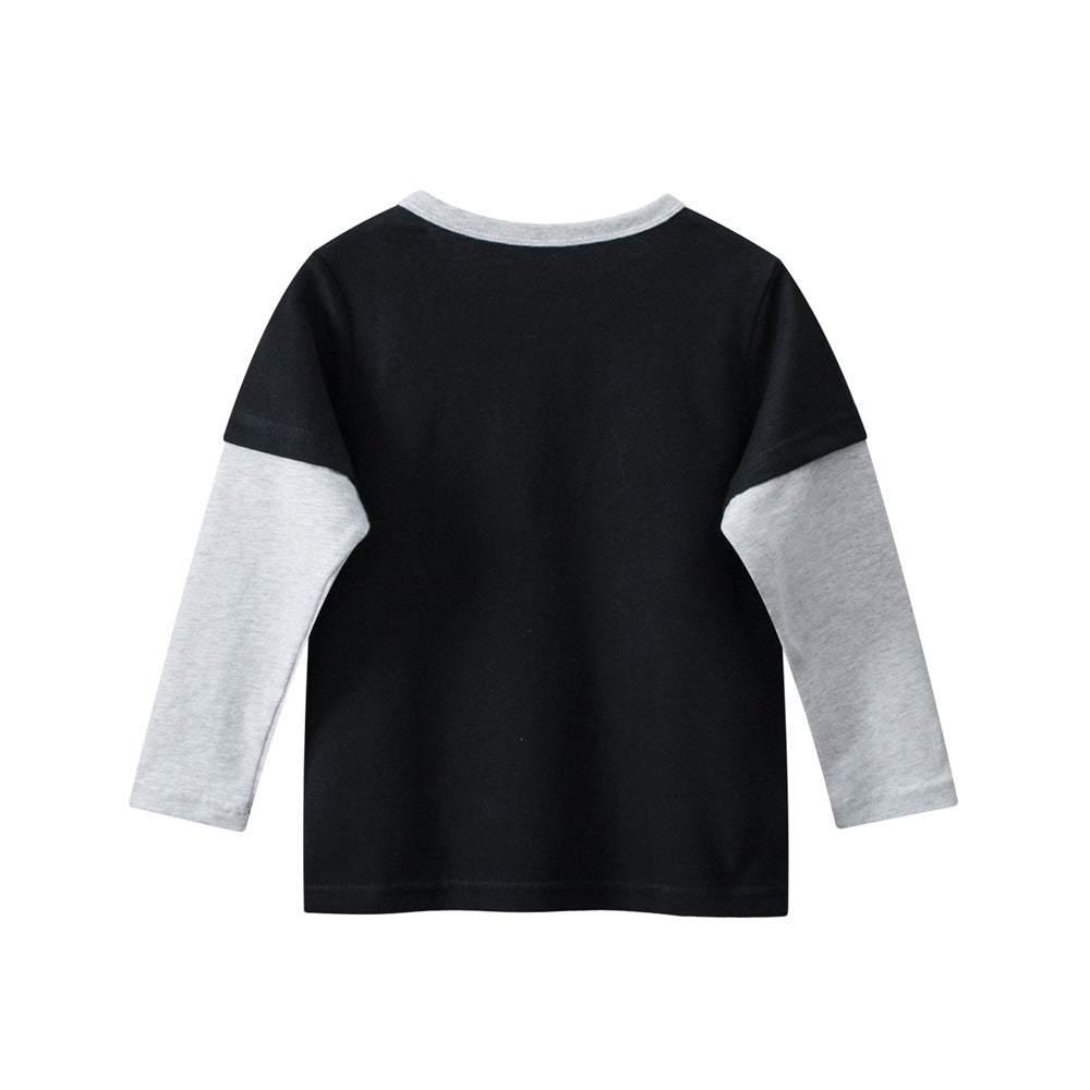 Autumn Baby Kids Boys Letters Print Long Sleeves Crew Neck Color