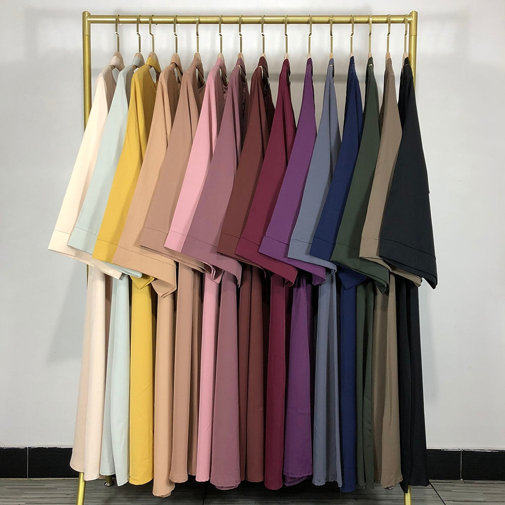15 Colors Basic Plain Nida Abaya With Free Belt High Quality Muslim