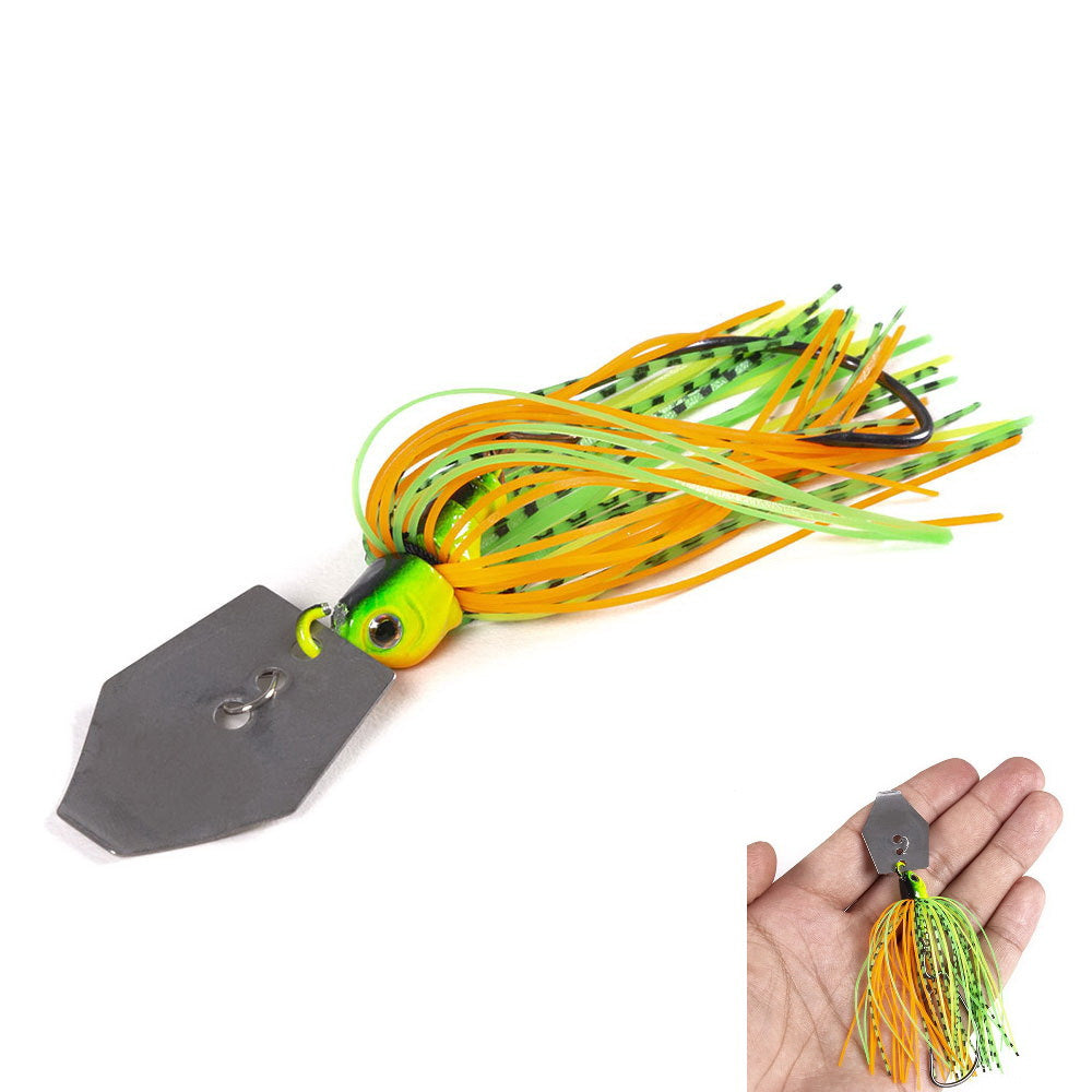 1pcs Fishing Lures 100mm 11g Blade Metal Bait With Rubber Skirt