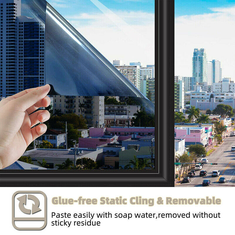 One Way Mirror Window Film Heat UV Reflective Privacy Tint Foil For