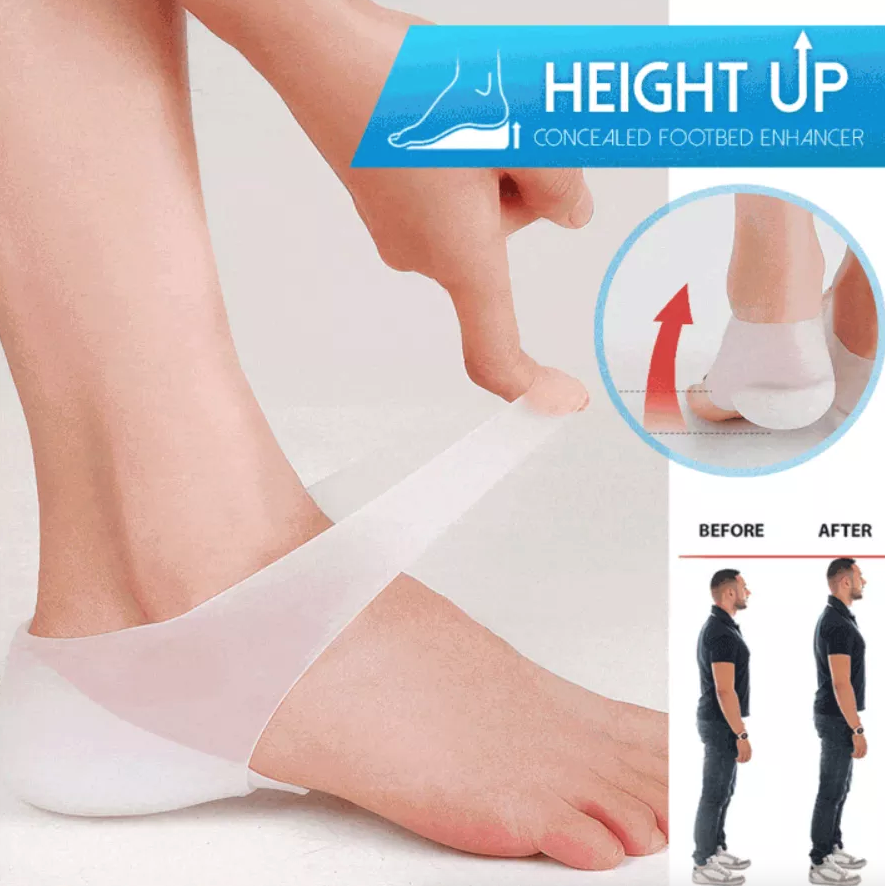 Concealed Footbed Enhancers Invisible Height Increase Silicone Insoles