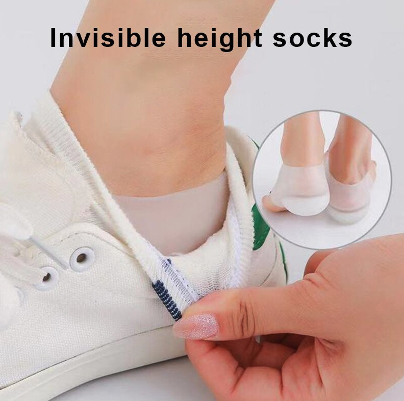 Concealed Footbed Enhancers Invisible Height Increase Silicone Insoles