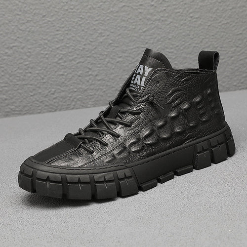 UrbanEdge™ – Men’s High-Top Leather Boots with Warm Lining