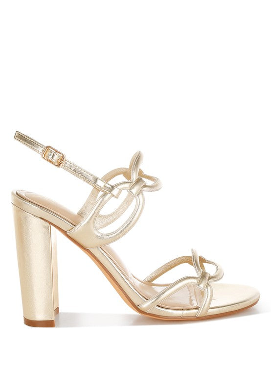 Ryzah Metallic Cut Out Chain Sandals