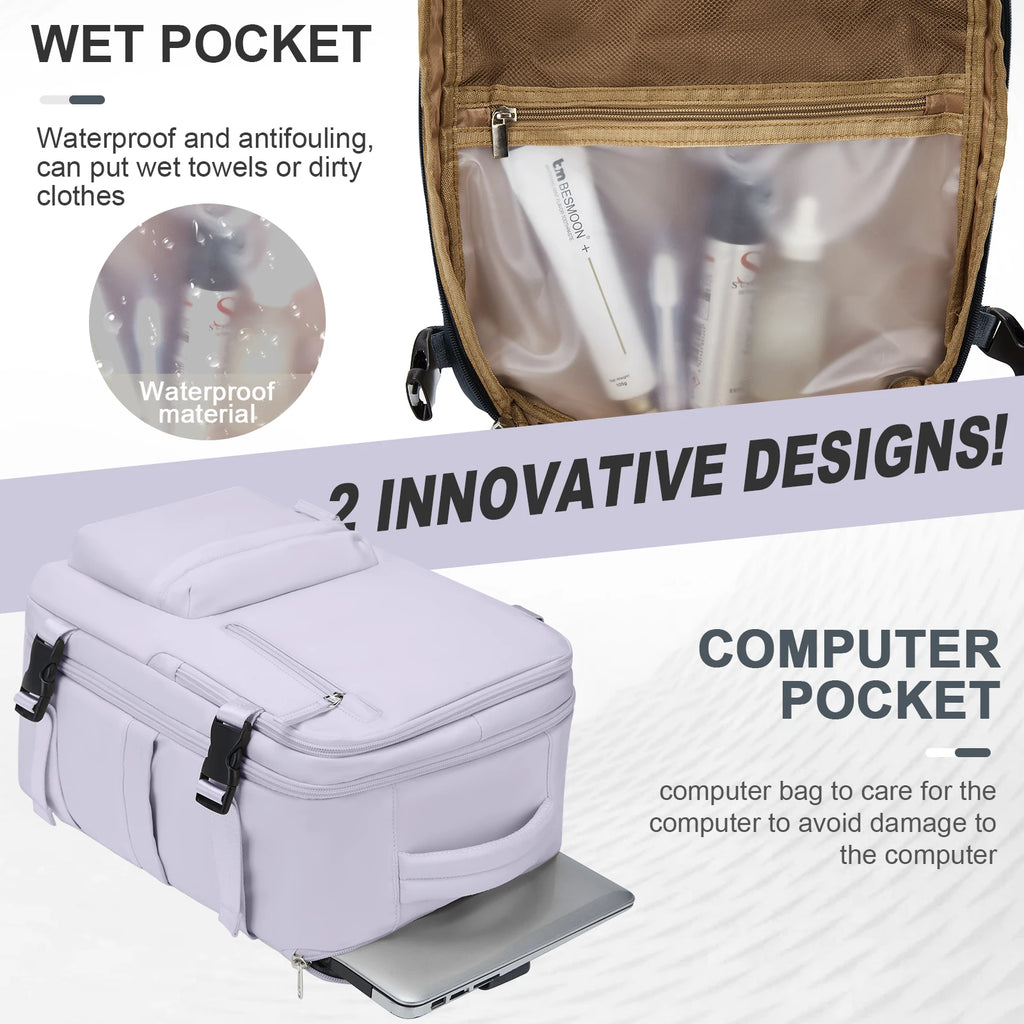 Women's Cabin Travel Backpack Laptop Bag Large Capacity Easyjet