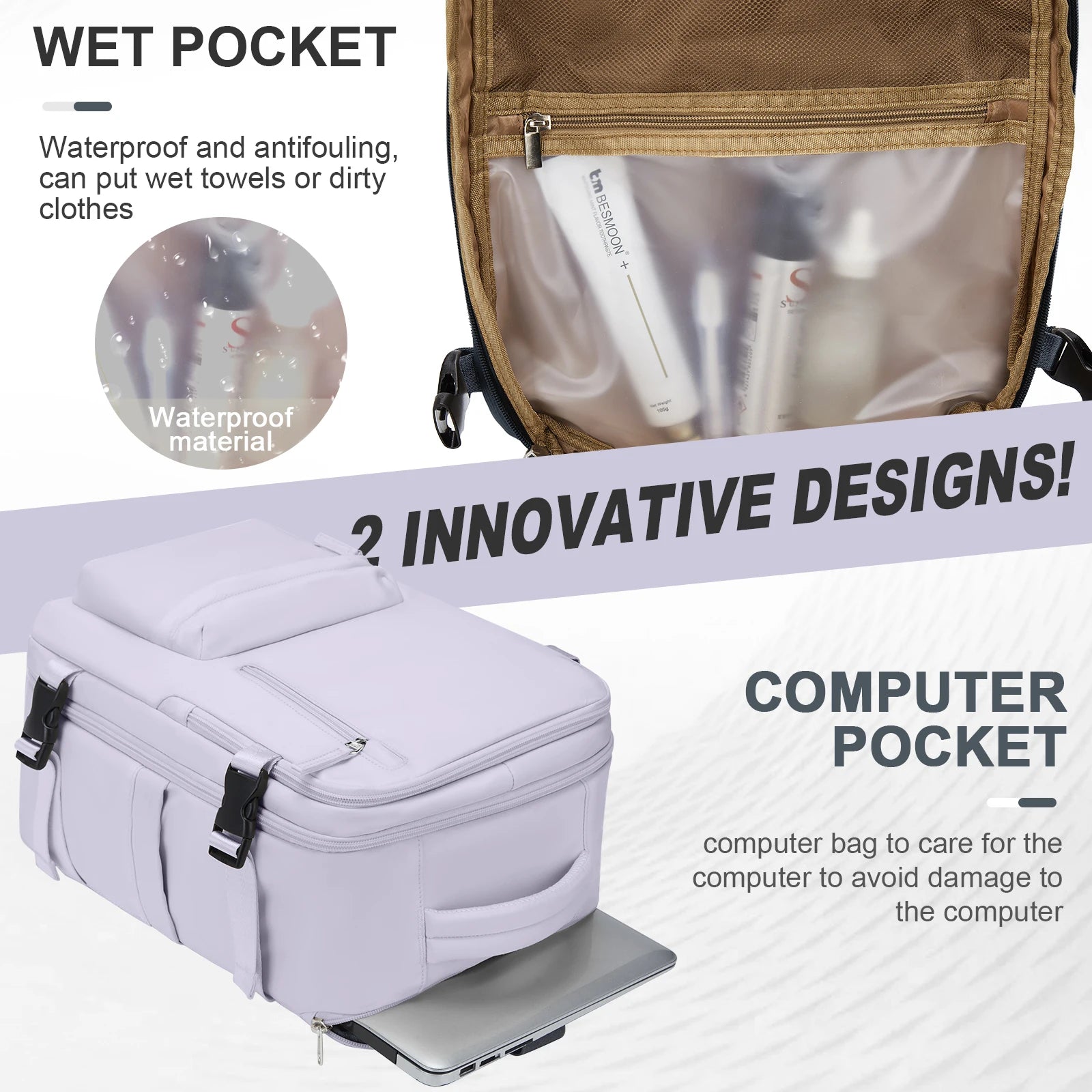 Women's Cabin Travel Backpack Laptop Bag Large Capacity Easyjet