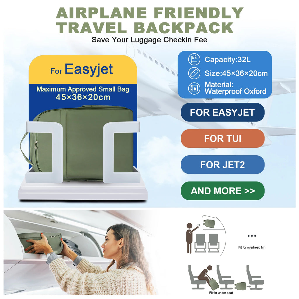 Easyjet Cabin Bag 45x36x20 Backpack, Travel Backpack Woman Ryanair