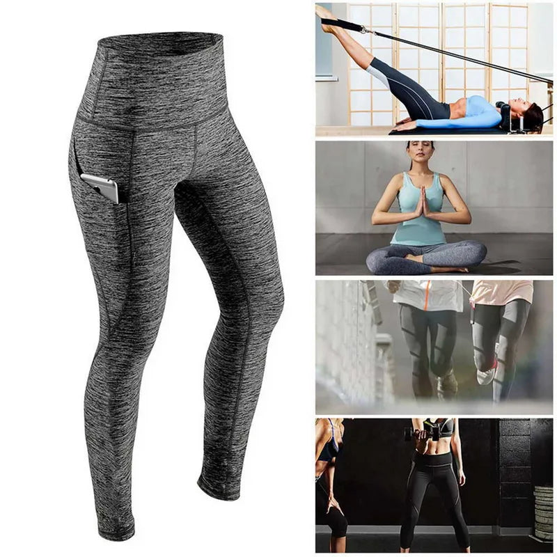 Winter Tummy Control Solid Color High Waist Women Fitness Leggings