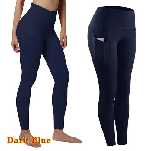 Winter Tummy Control Solid Color High Waist Women Fitness Leggings