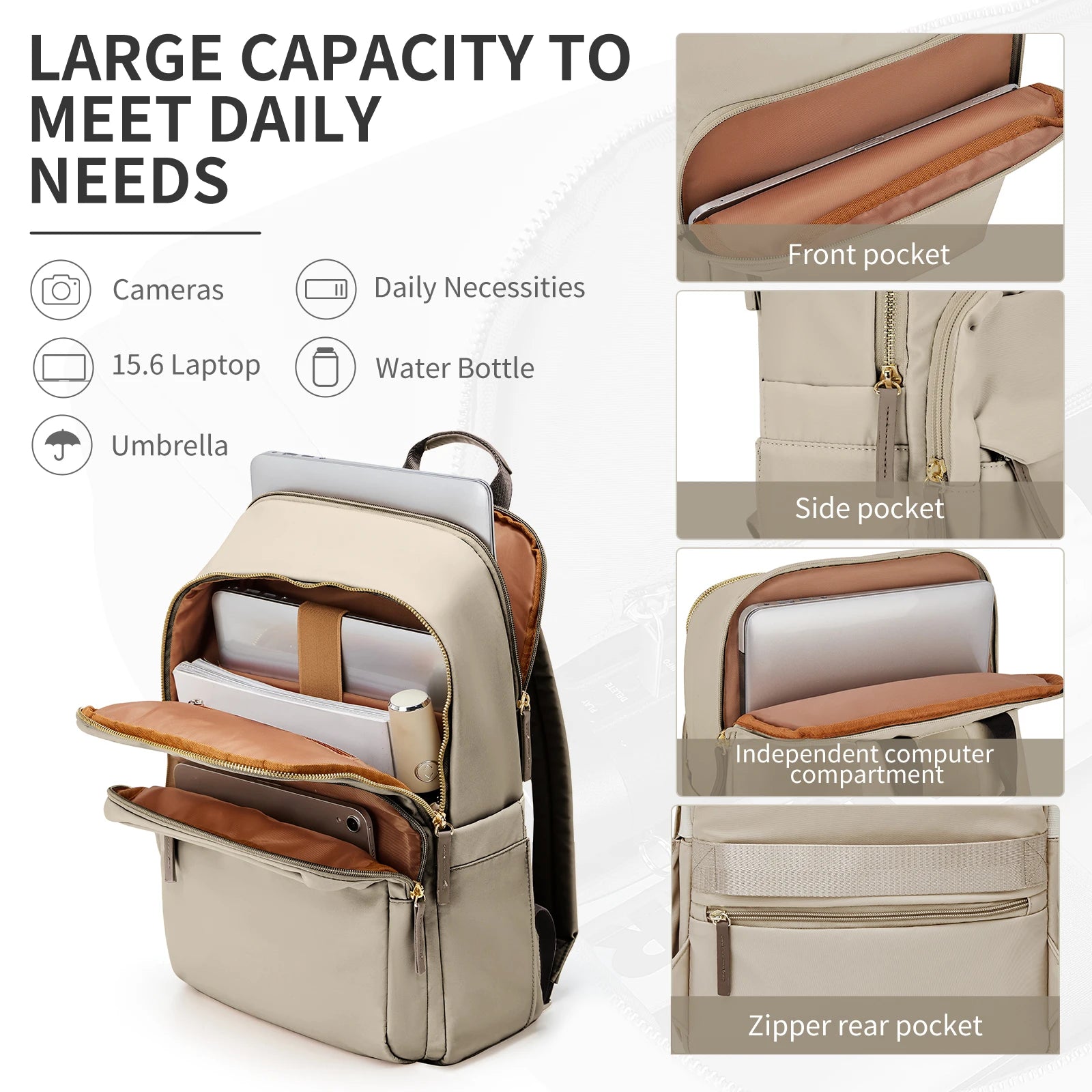 New Simple Large Capacity Backpack Women Travel Business Teacher