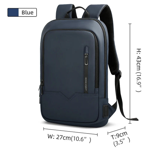 Heroic Knight Men Business Backpack Slim Waterproof 14" Laptop Bag