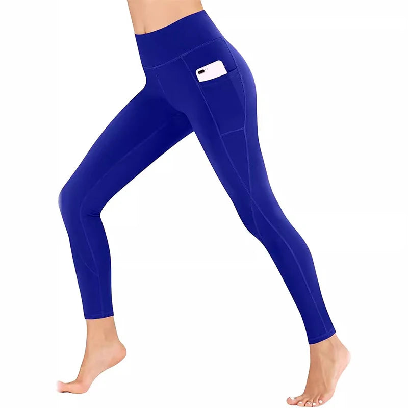 Winter Tummy Control Solid Color High Waist Women Fitness Leggings