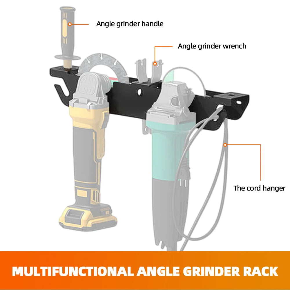 Angle Grinder Holder Metal Angle Grinder Rack with Cord Hanger Wall