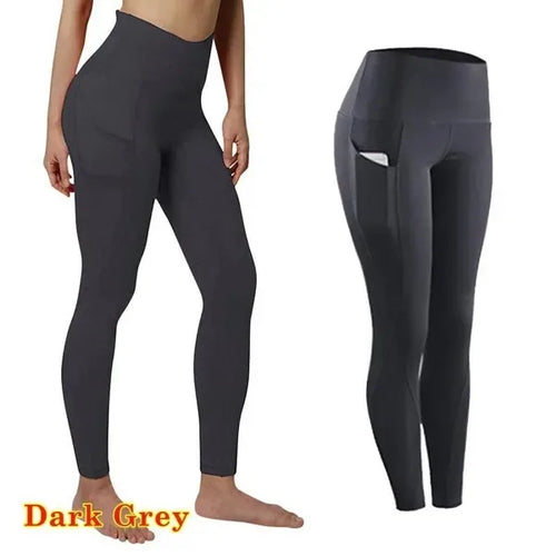 Winter Tummy Control Solid Color High Waist Women Fitness Leggings