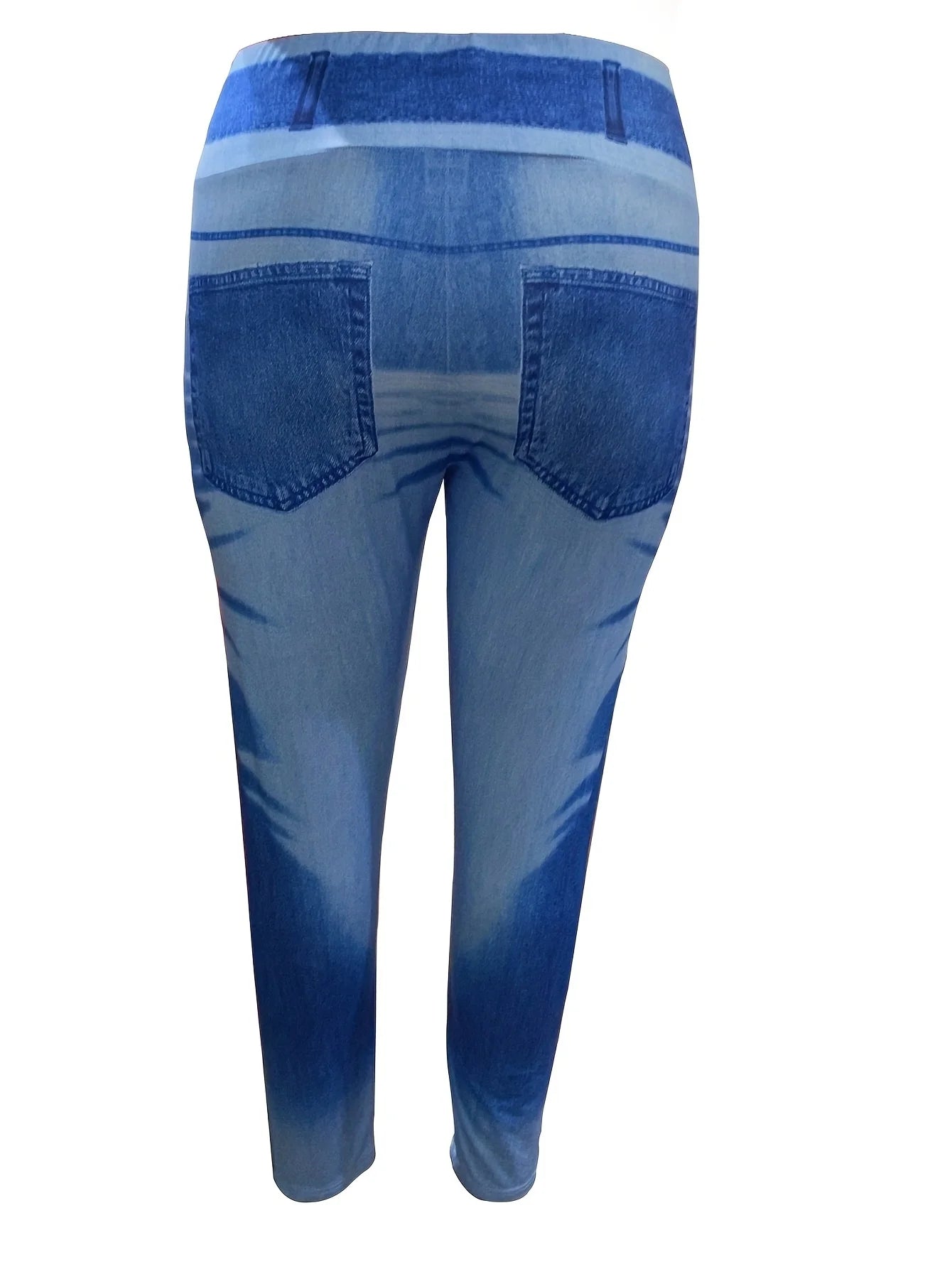 Women's High-Stretch Denim Print Leggings Ultra Comfortable Tummy