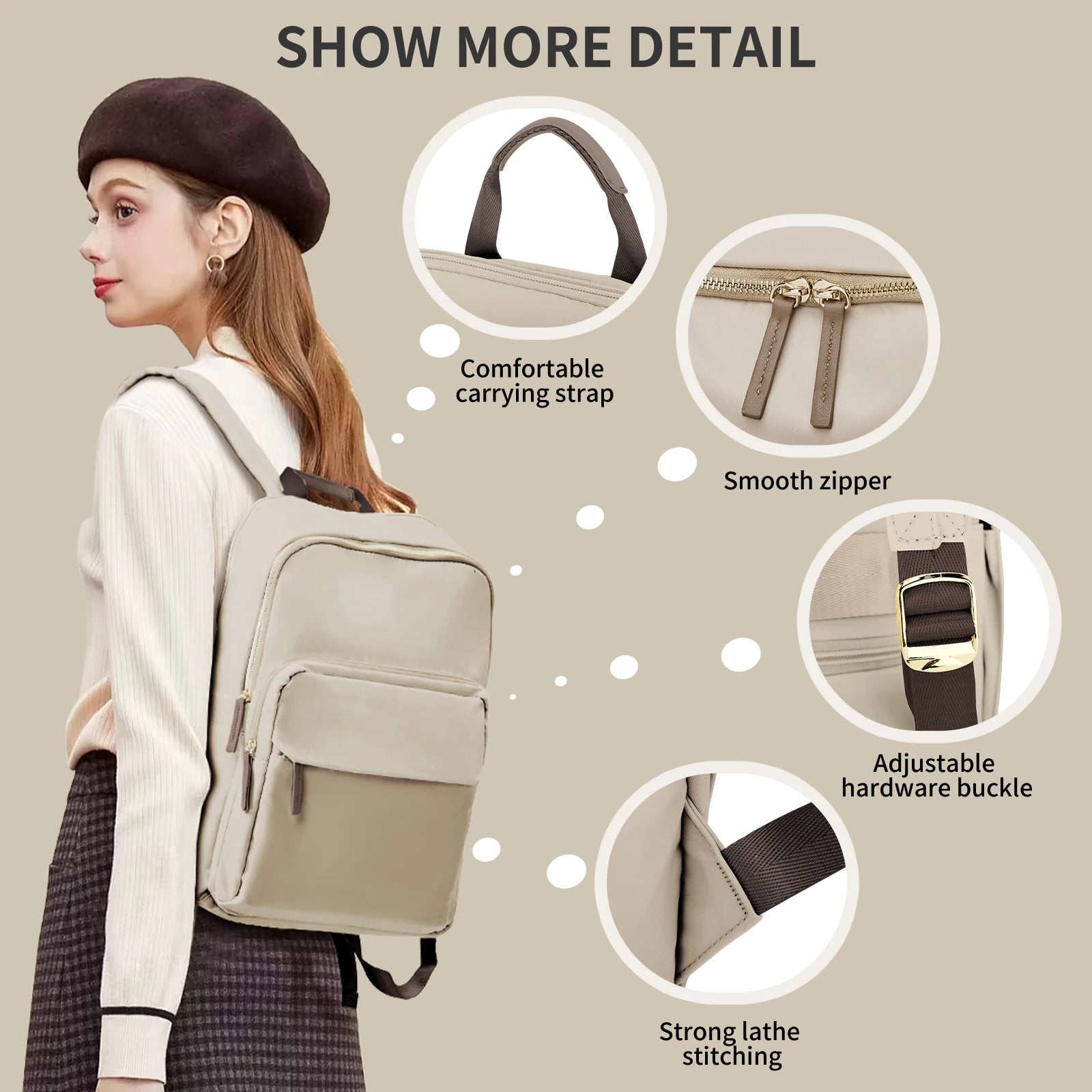 New Simple Large Capacity Backpack Women Travel Business Teacher