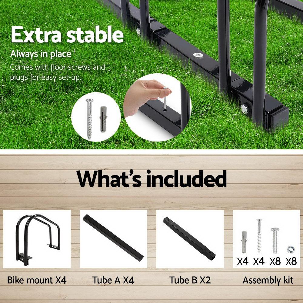 Weisshorn 4 Bike Stand Rack Bicycle Storage Floor Parking Holder