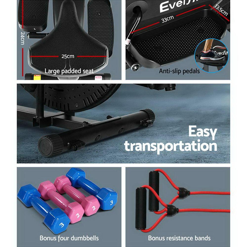 Everfit Exercise Bike 6 in 1 Elliptical Cross Trainer Home Gym Indoor