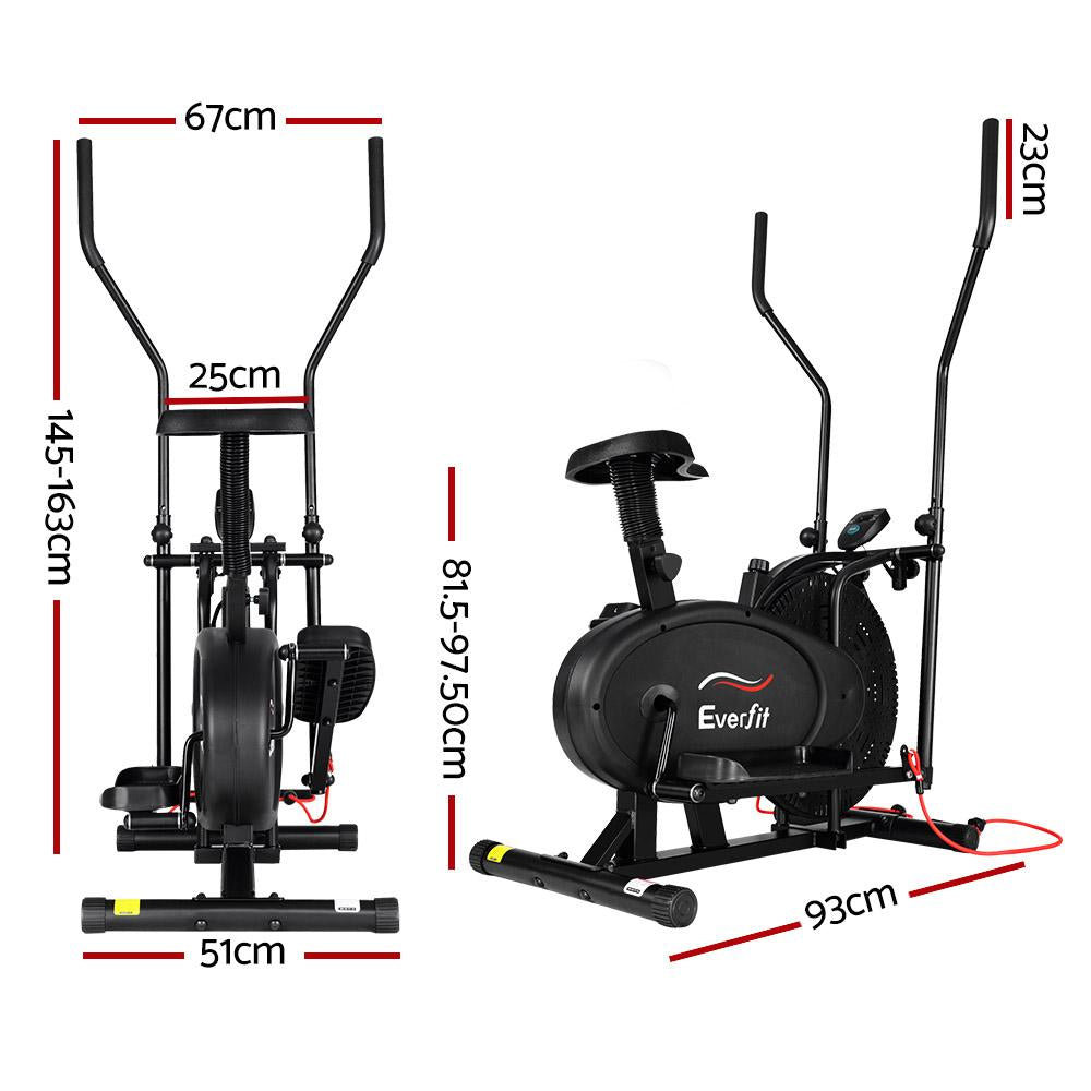 Everfit Exercise Bike 4 in 1 Elliptical Cross Trainer Home Gym Indoor