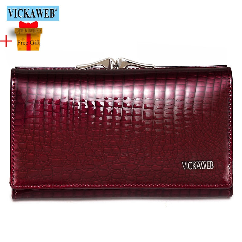 Free Gift Women Genuine Leather Short Wallet Female Fashion Purses