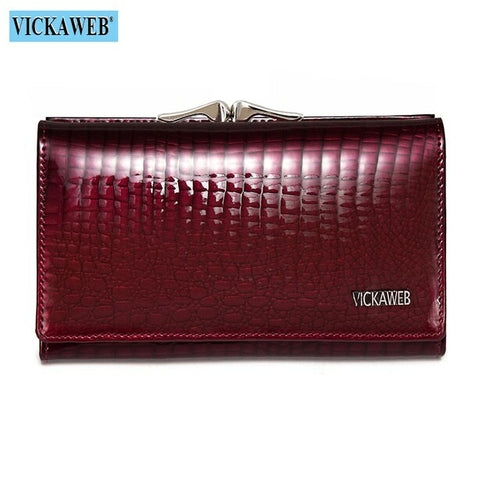Free Gift Women Genuine Leather Short Wallet Female Fashion Purses