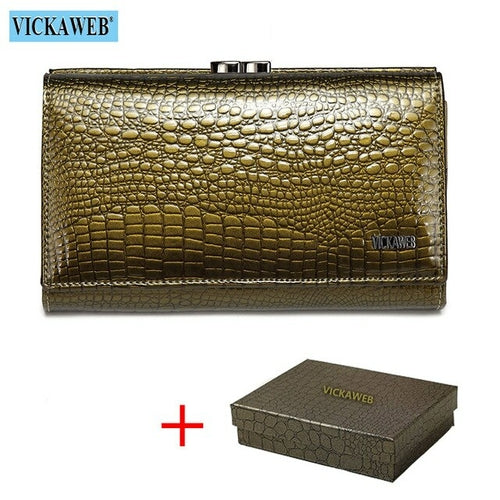 Free Gift Women Genuine Leather Short Wallet Female Fashion Purses