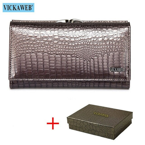 Free Gift Women Genuine Leather Short Wallet Female Fashion Purses