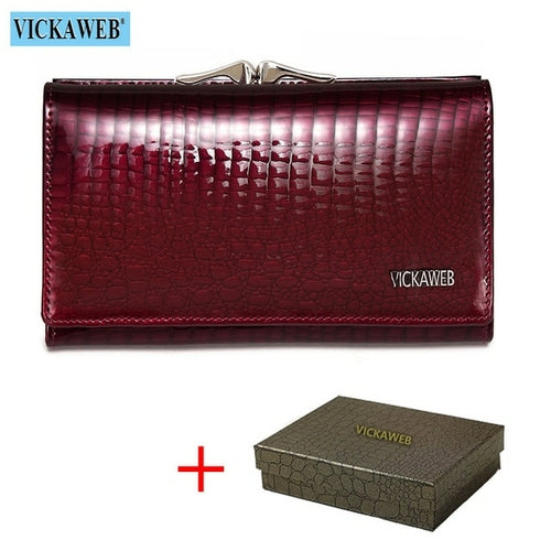 Free Gift Women Genuine Leather Short Wallet Female Fashion Purses