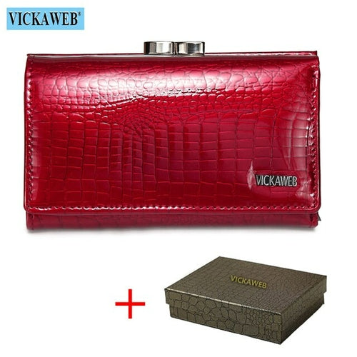 Free Gift Women Genuine Leather Short Wallet Female Fashion Purses