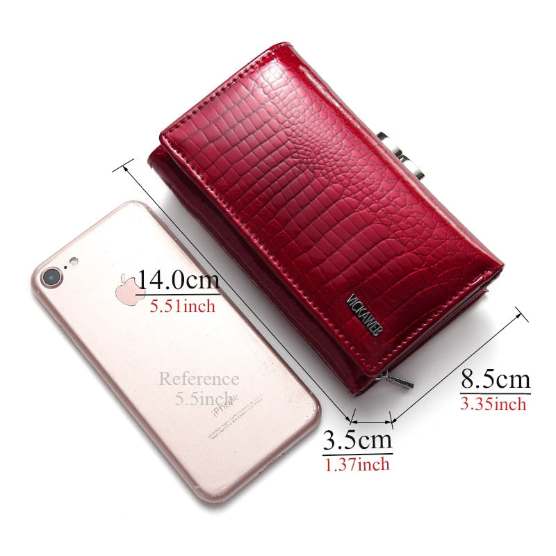 Free Gift Women Genuine Leather Short Wallet Female Fashion Purses