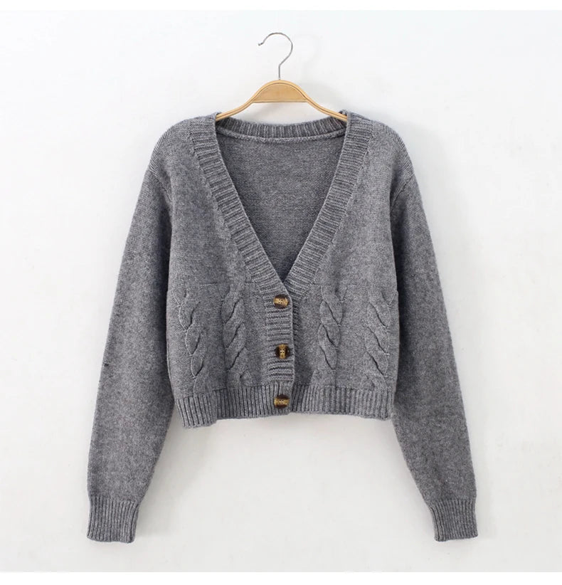 Short style high-waisted slim plastic sweater women 2023 spring new