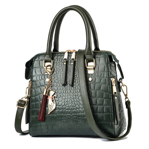 Yogodlns Luxury Crocodile Pattern Handbag Women Winter New PU Leather