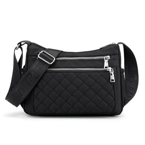 Yogodlns Women Nylon Shoulder Bag Waterproof Multi-pocket Zipper Bag