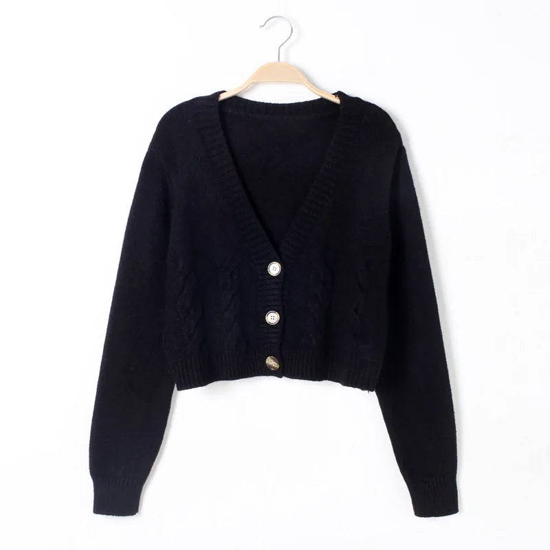 Short style high-waisted slim plastic sweater women 2023 spring new