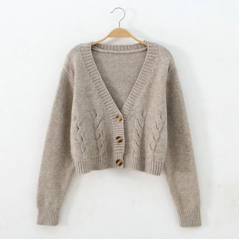 Short style high-waisted slim plastic sweater women 2023 spring new