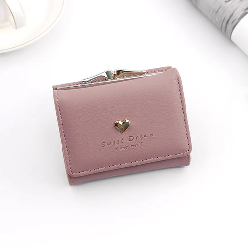 Small Women Wallet loving heart Short Women's Wallet Card Holder Girls