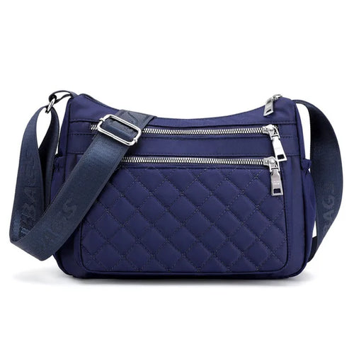 Yogodlns Women Nylon Shoulder Bag Waterproof Multi-pocket Zipper Bag