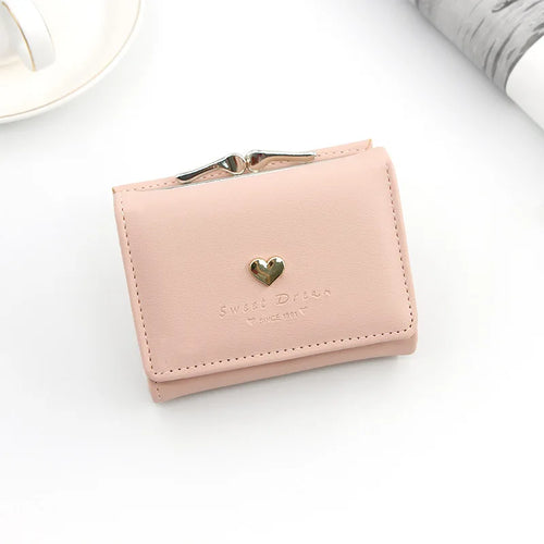 Small Women Wallet loving heart Short Women's Wallet Card Holder Girls