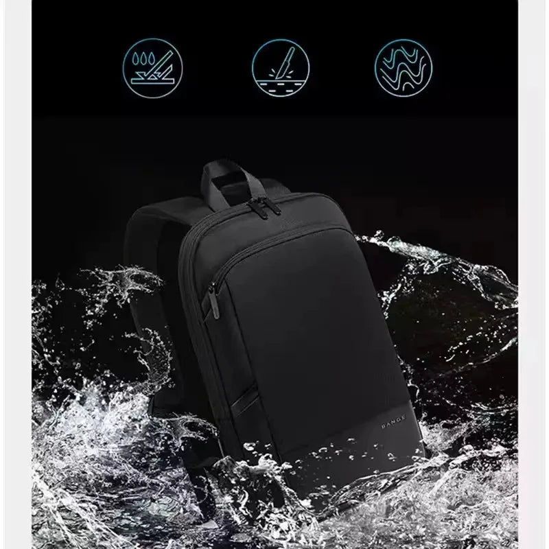 BANGE Slim Men Business Expandable Waterproof 15.6" Laptop Backpack