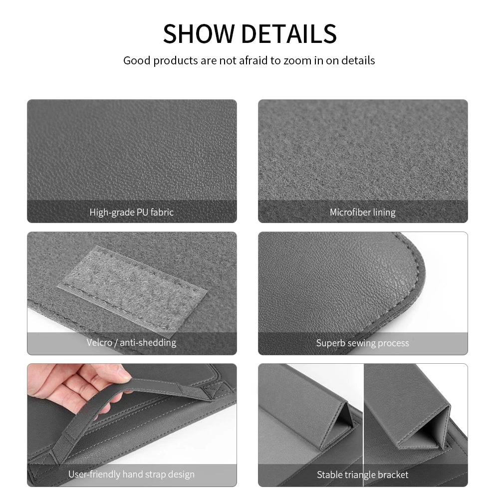 PU Stand Cover For Macbook Pro 16 Case 2023 M3 Laptop Sleeve For