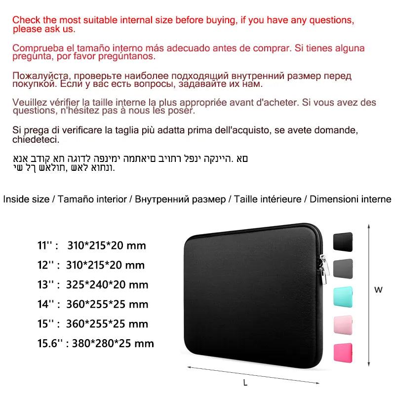 Soft Laptop Bag For Xiaomi Hp Dell Lenovo Notebook Computer For