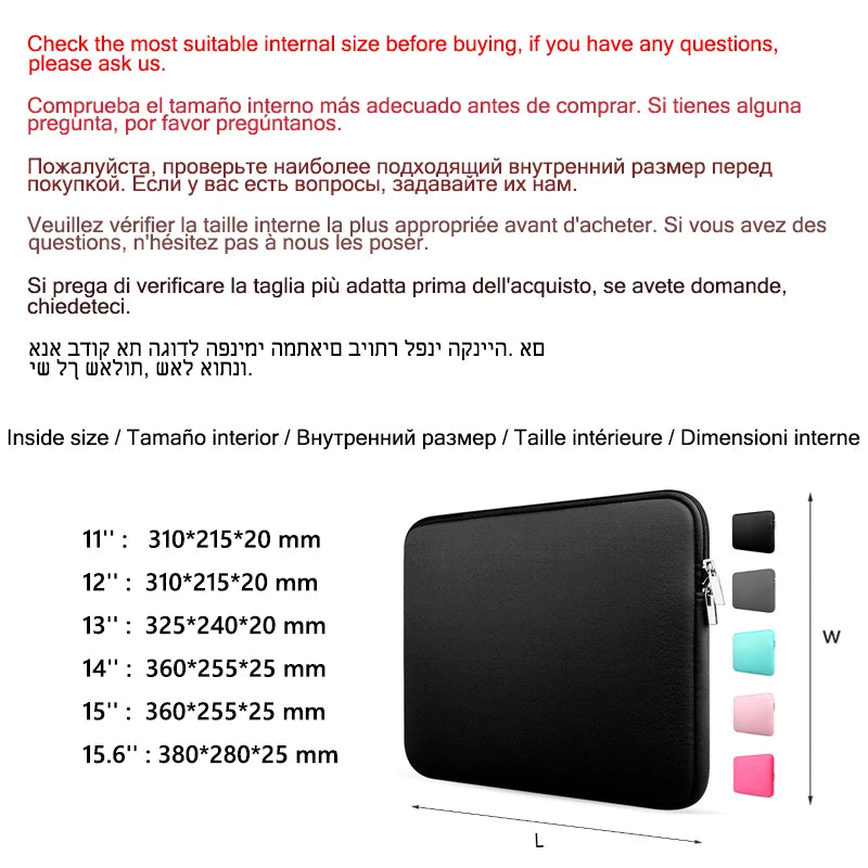 Soft Laptop Bag For Xiaomi Hp Dell Lenovo Notebook Computer For
